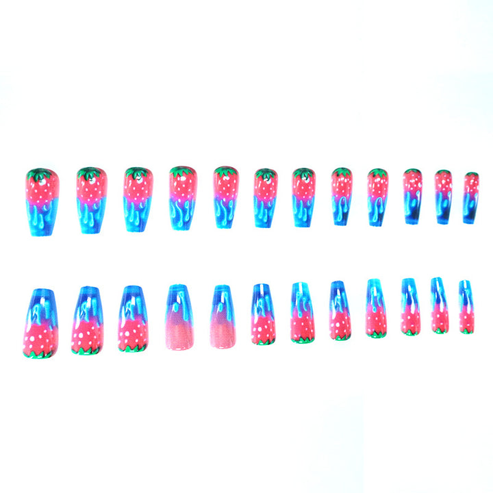 Strawberry-Inspired Acrylic Nail Art Kalsten