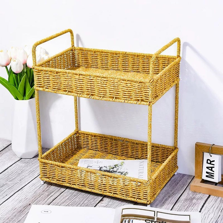 Multi-Tiered Wicker Storage Stand Kalsten