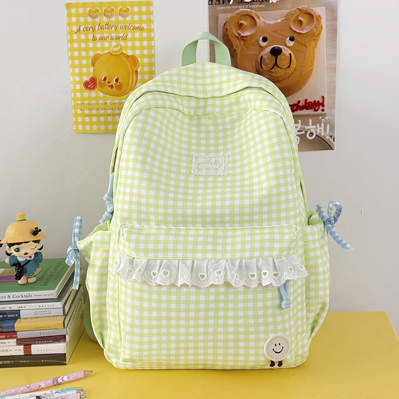 Cute Gingham Print Backpack Kalsten