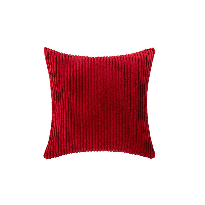Corduroy Ribbed Square Accent Pillow Cover with Deep-Channel Texture and Concealed Zipper