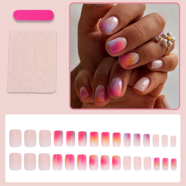 Artificial nail set with elegant gradient and glittering accents Kalsten