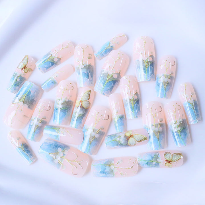 Decorative Flower French Nails Kalsten
