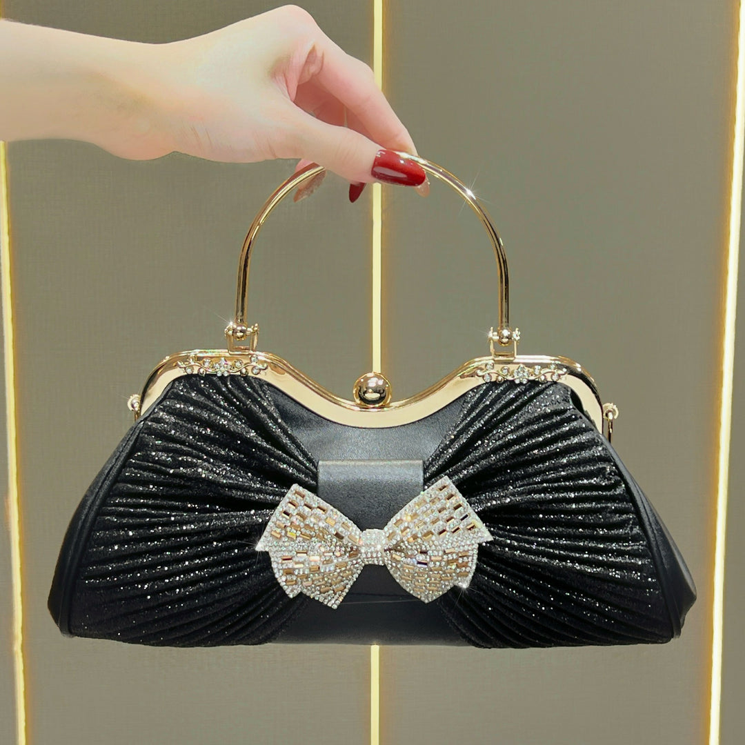 Vintage-Inspired Bow-Accent Evening Handbag