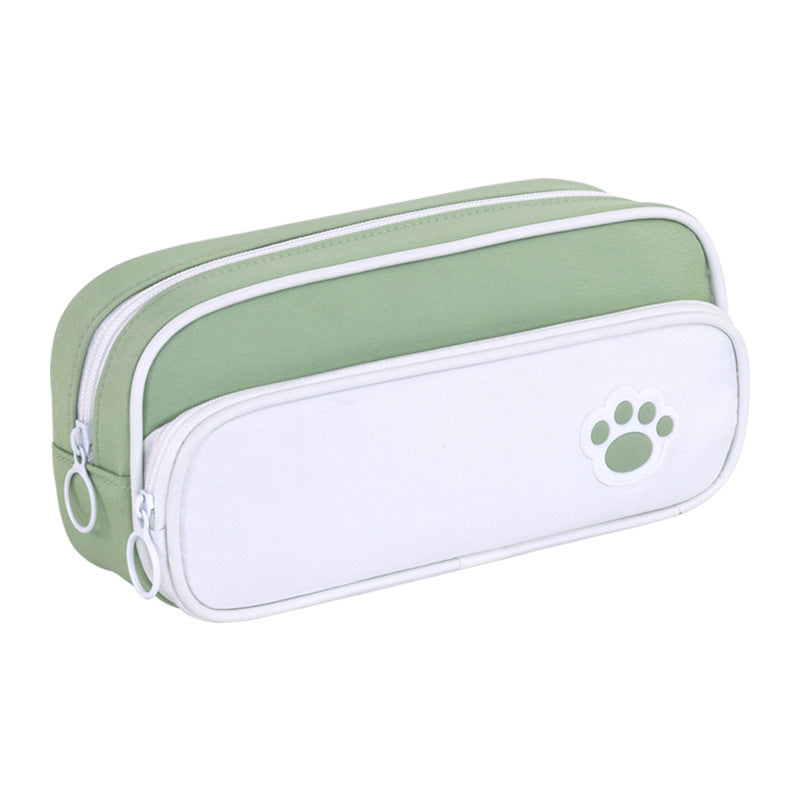 Pencil case with double compartment design and playful paw print motif Kalsten