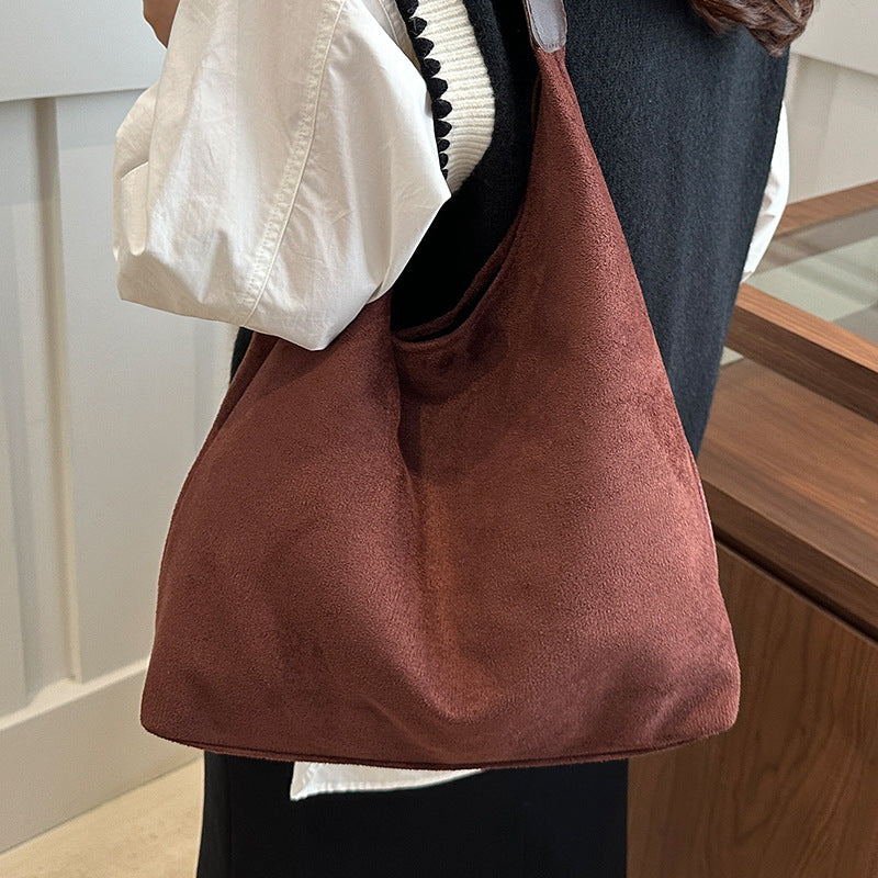 Minimalist Suede Shoulder Bag