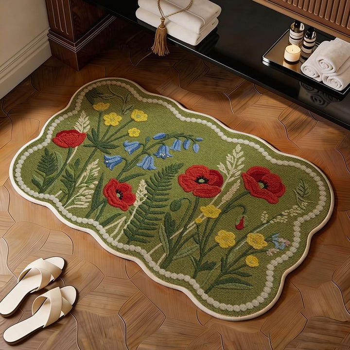 Decorative Floral Bath Mat Kalsten