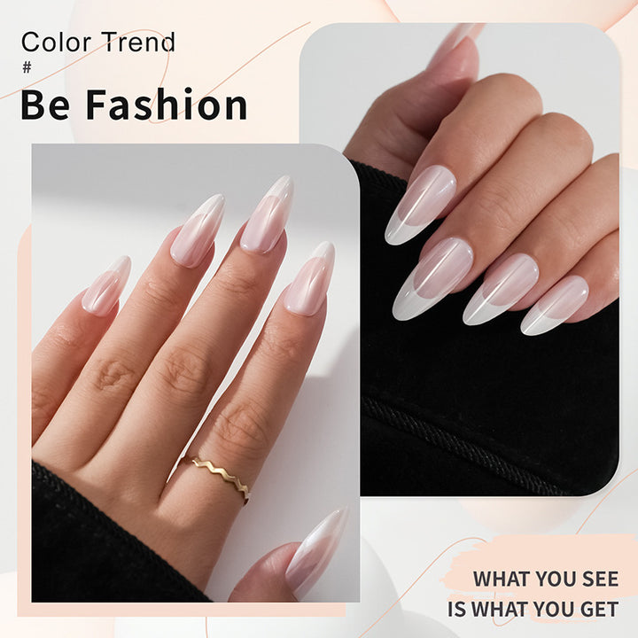 Artificial Nail Tips with Elegant French-Tip Design Kalsten