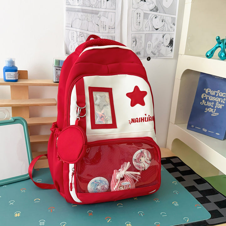 Stylish Star-Embellished School Backpack Kalsten 1791205030