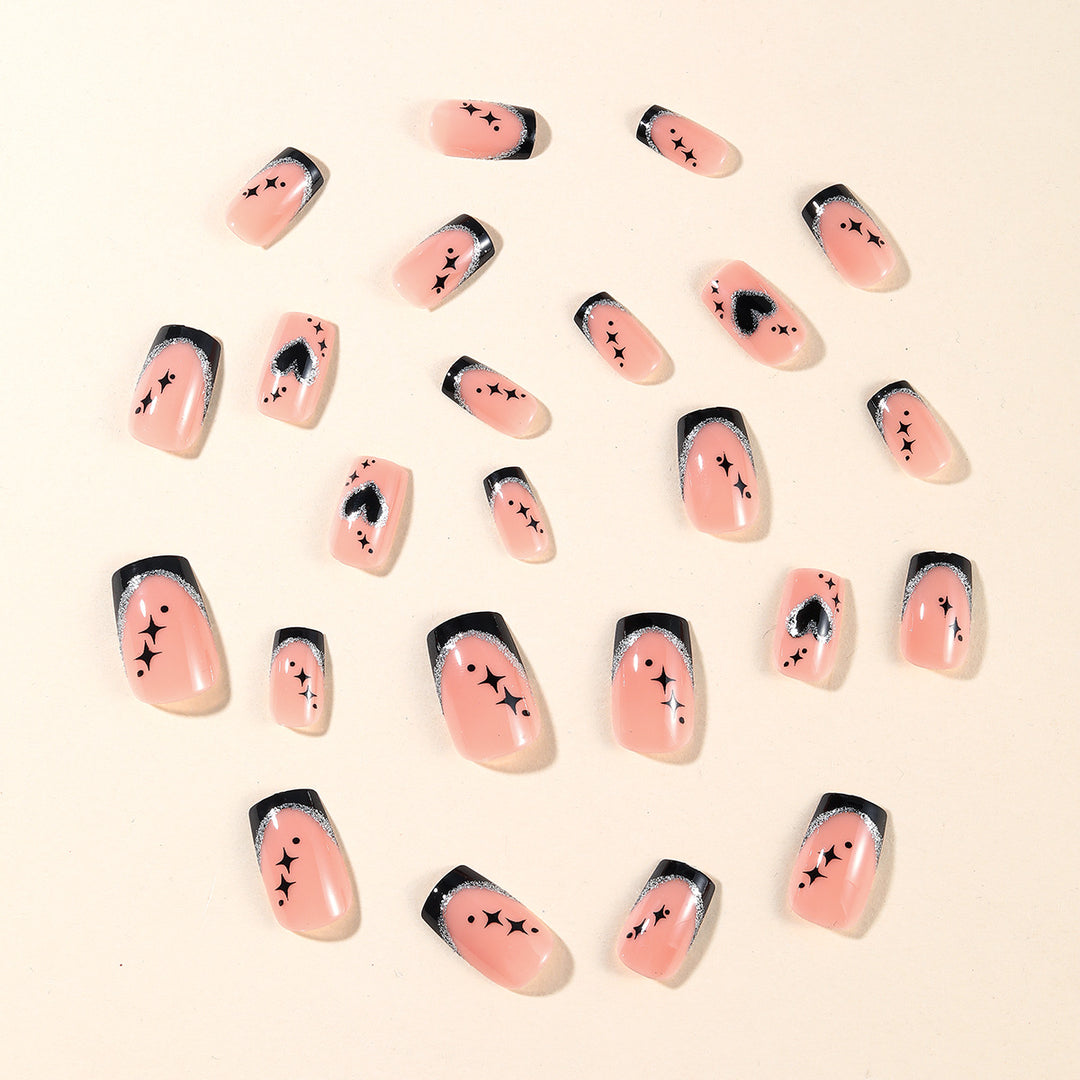 Gothic Heart-Accent Nail Art Extensions Kalsten