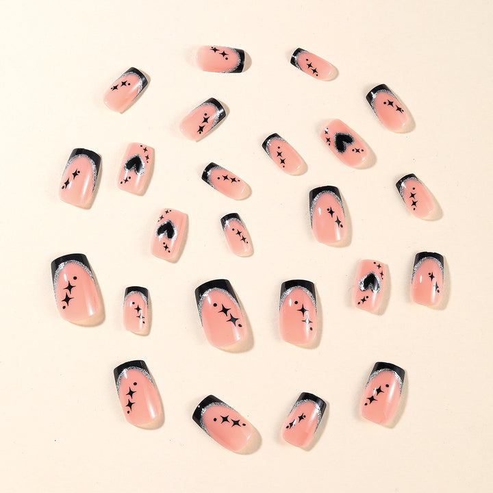 Gothic Heart-Accent Nail Art Extensions Kalsten