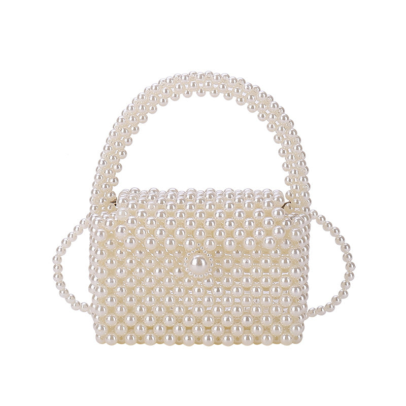 Pearl-Embellished Vintage Handbag
