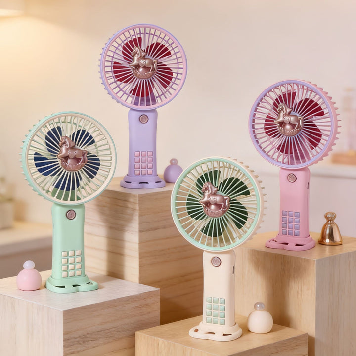 Women Portable Hand Fan with Innovative Unicorn Design Kalsten