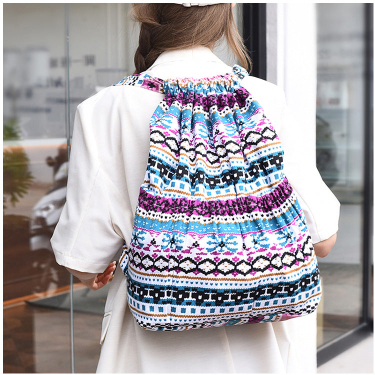 Drawstring Elephant Print Backpack Kalsten