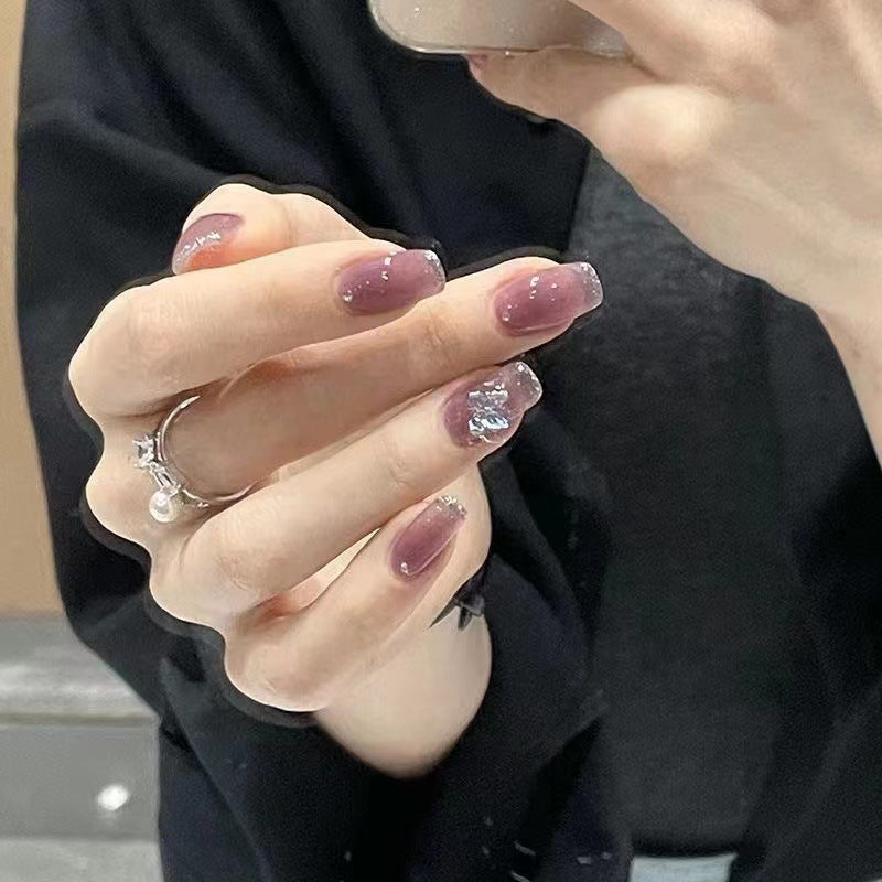 Glamorous Floral Embellished Press-On Nails