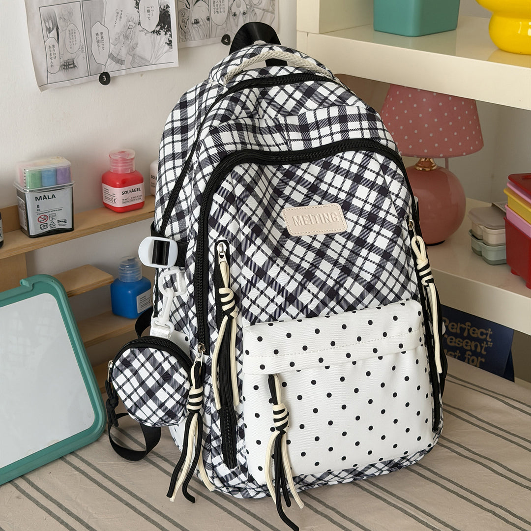 Stylish Checkerboard Patterned Backpack Kalsten
