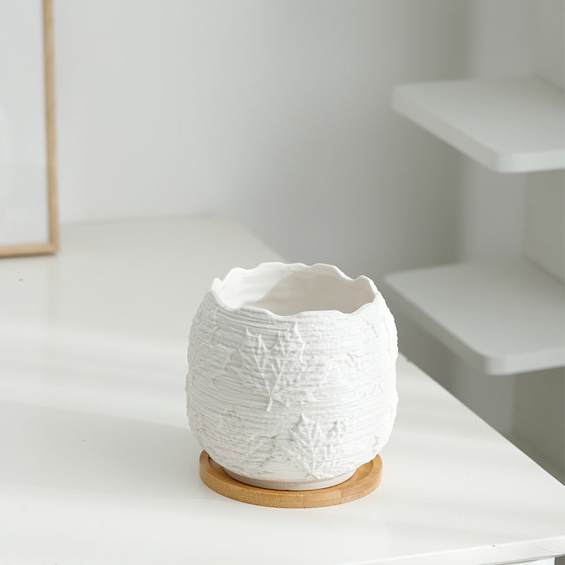 Textured Ceramic Flower Pot Kalsten