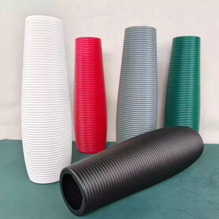 Modern Ribbed Decorative Vase Kalsten