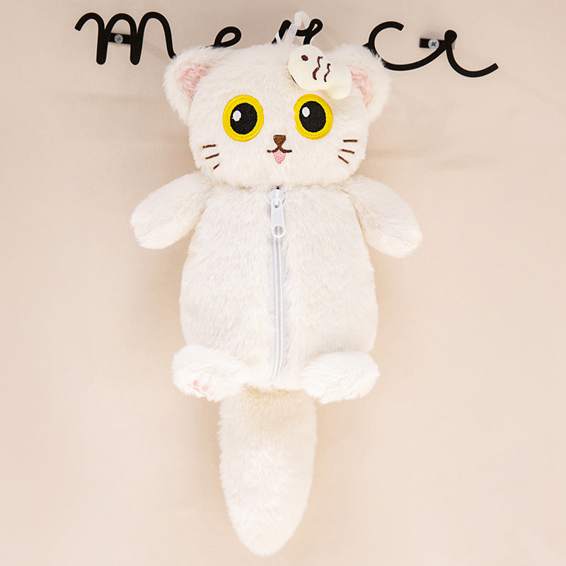 Cozy plush floor seat pouf in cat shape with shape-retaining filling