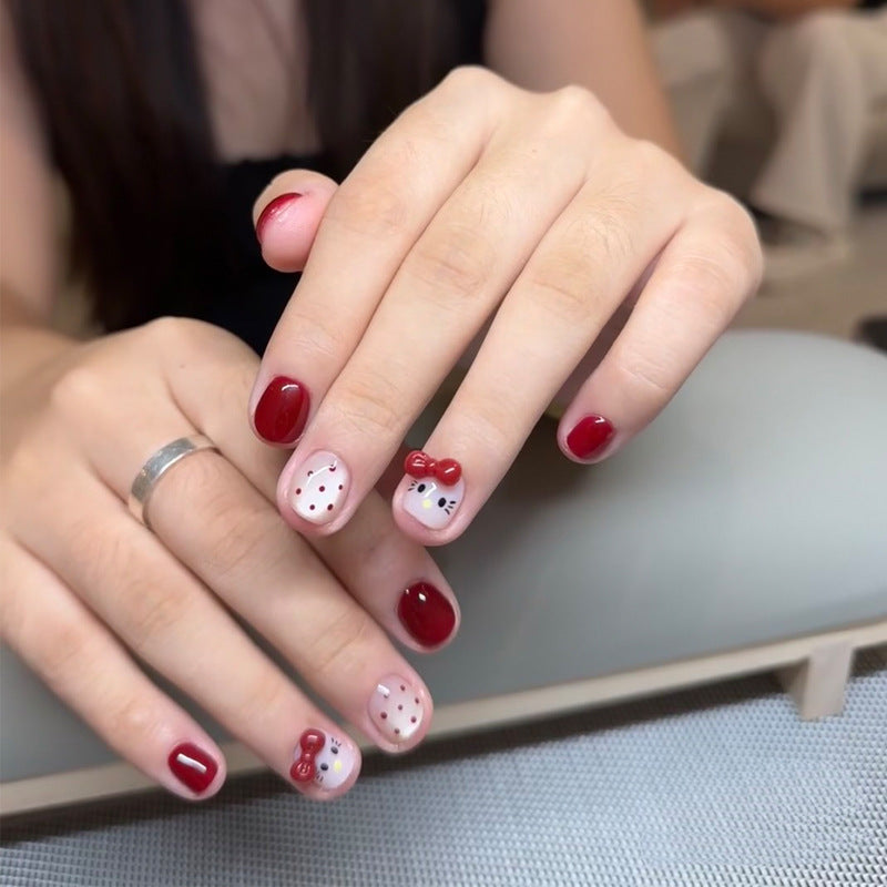 Stylish Press-On Nail Tips with Leopard Design Kalsten