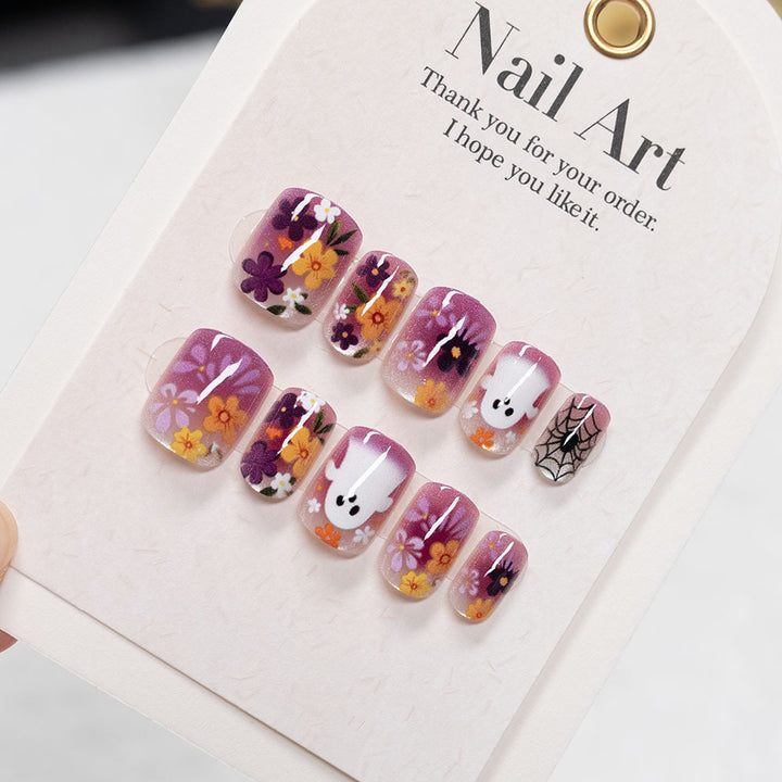 Seasonal Floral Themed Press-On Nails