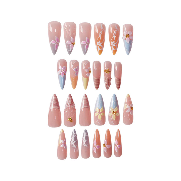 Premium Floral Art Press-On Nails Kalsten