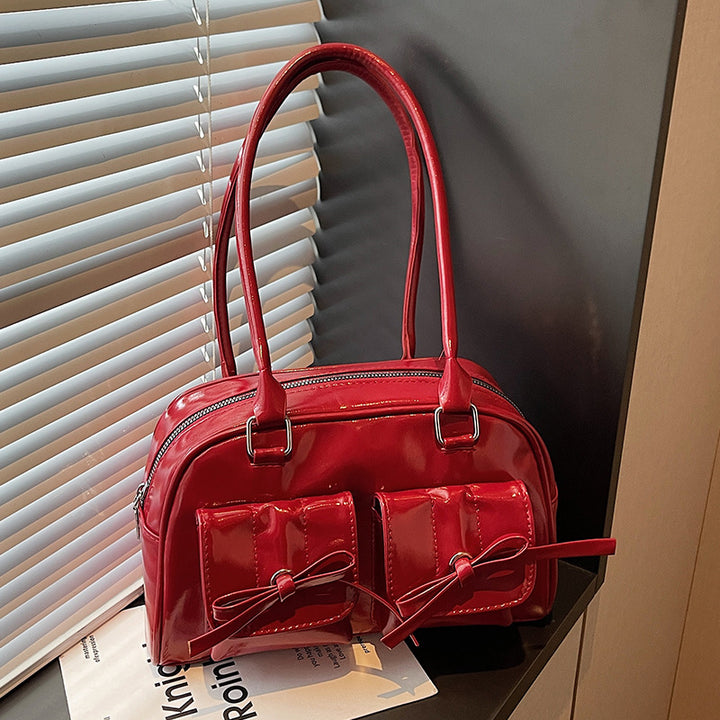 Fashionable Patent Leather Handbag
