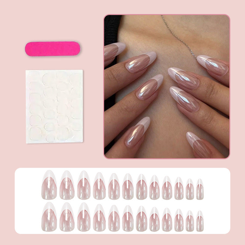 Acrylic nail set with glamorous French designs Kalsten
