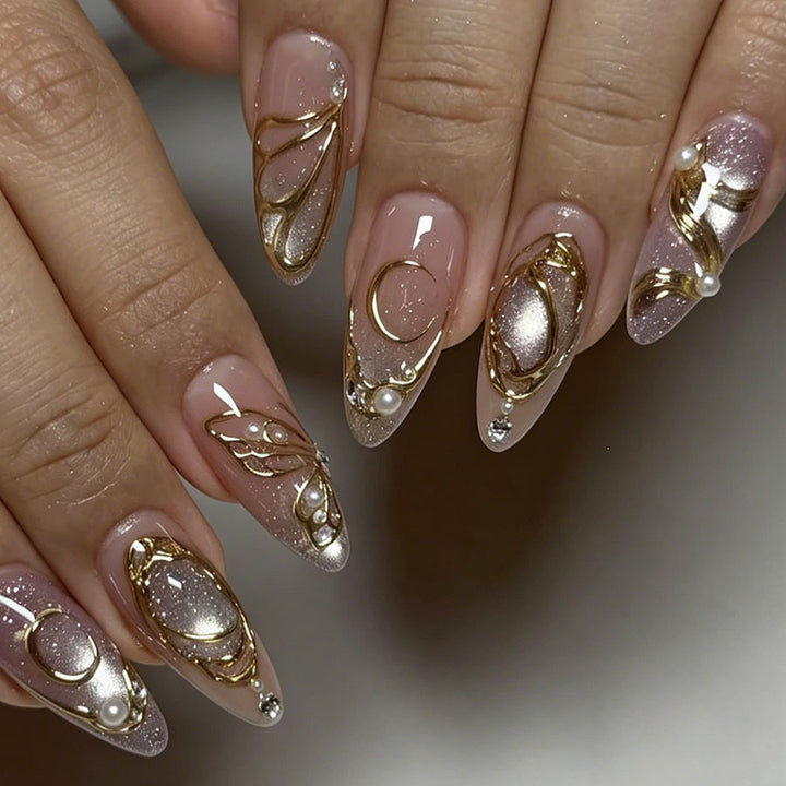 Glamorous artificial nails with noble accents Kalsten