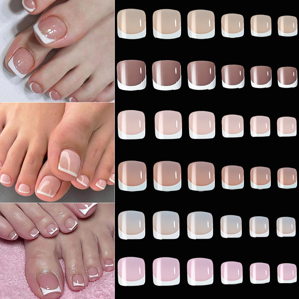 French Tip Gel Toenail Set Kalsten