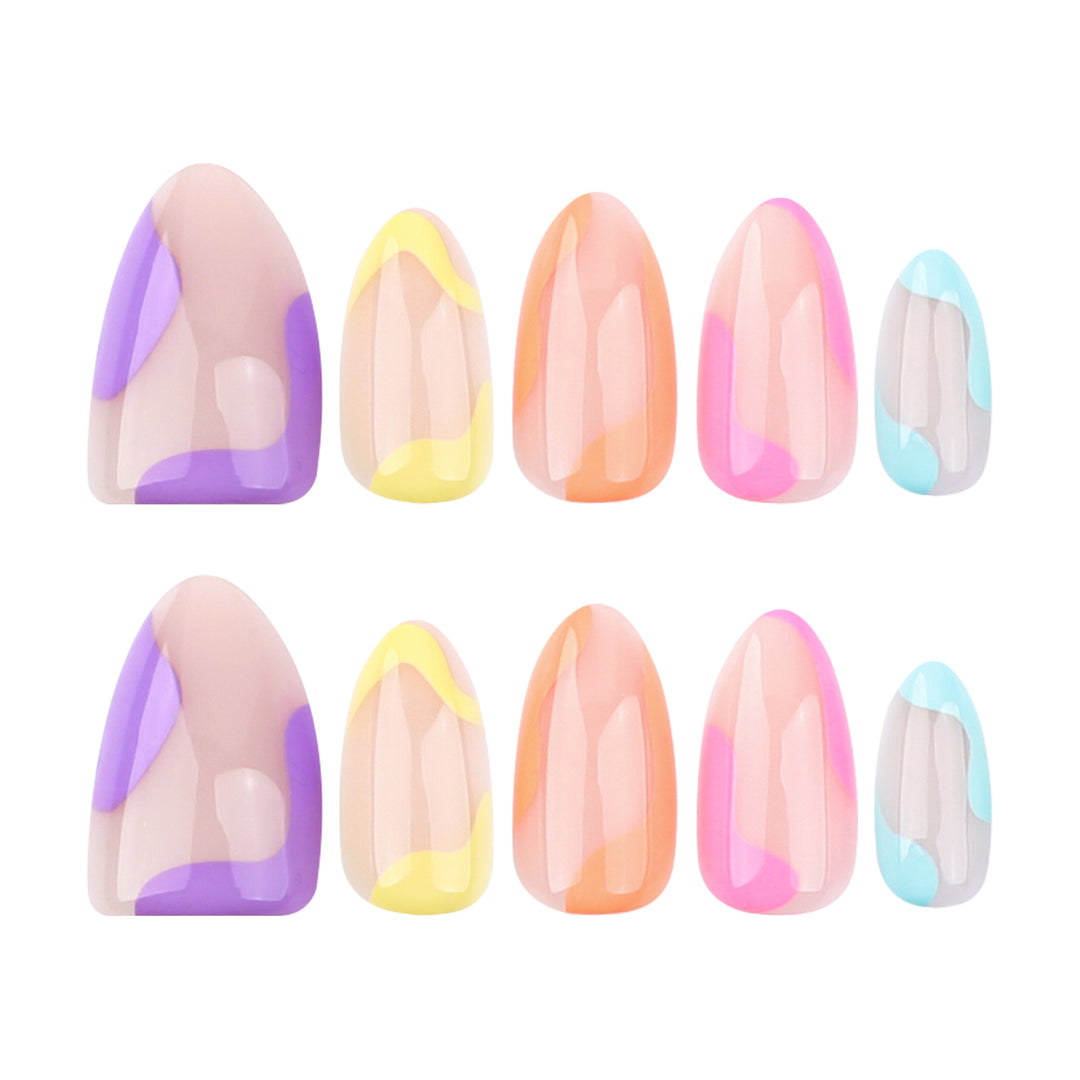 Gradient Color Artificial Nails Kalsten