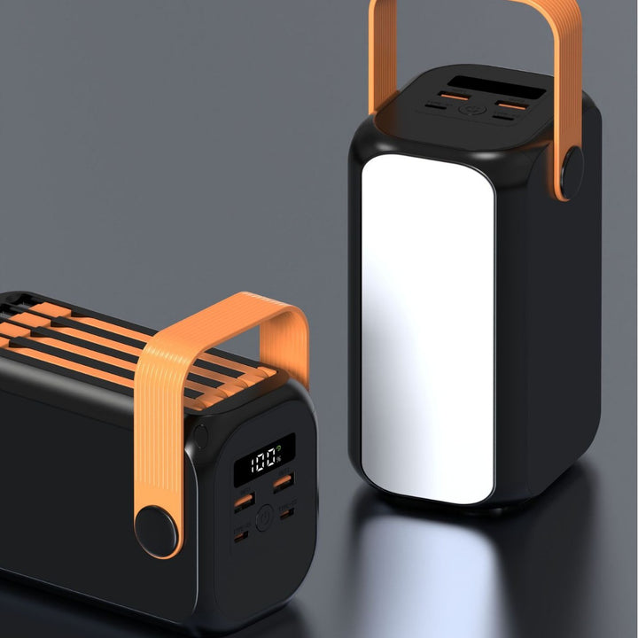 Portable power bank with multifunctional charging port and integrated carrying handle Kalsten