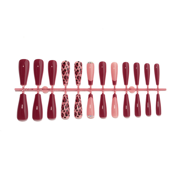 Decorative Press-On Nail Set with Stylish Leopard Accents kalsten