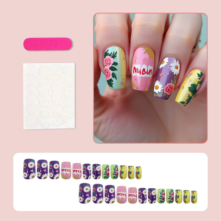 Artificial nail set with floral and creative designs Kalsten