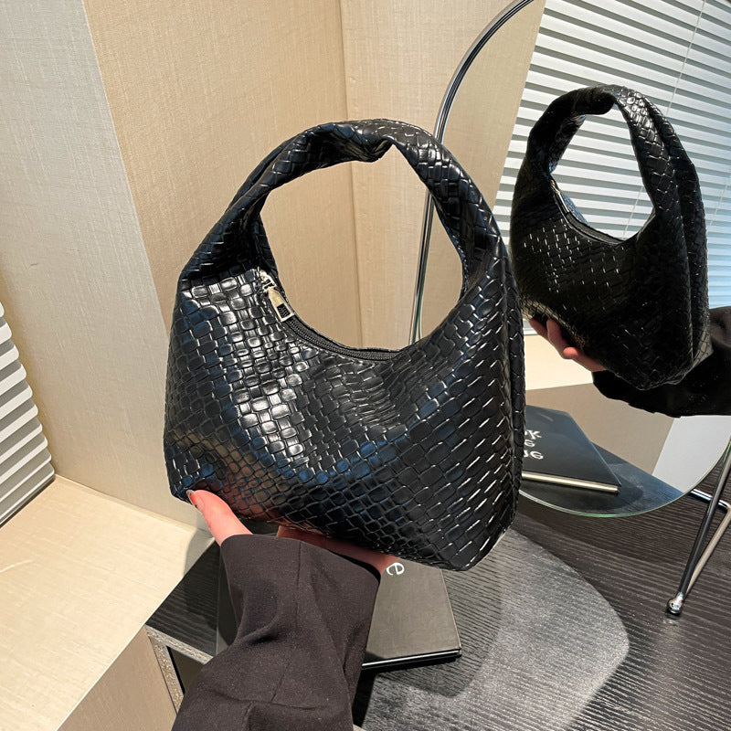 Textured Faux Leather Hobo Bag Kalsten