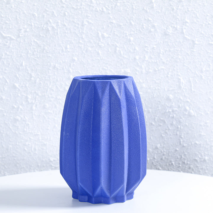 Textured Geometric Ceramic Flower Vase Kalsten