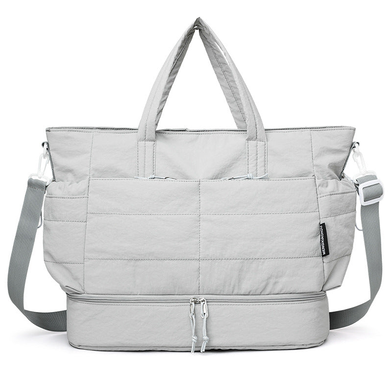 Multi-Pocket Quilted Laptop Tote