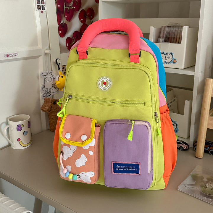 Color Block Multi-Functional Backpack Kalsten