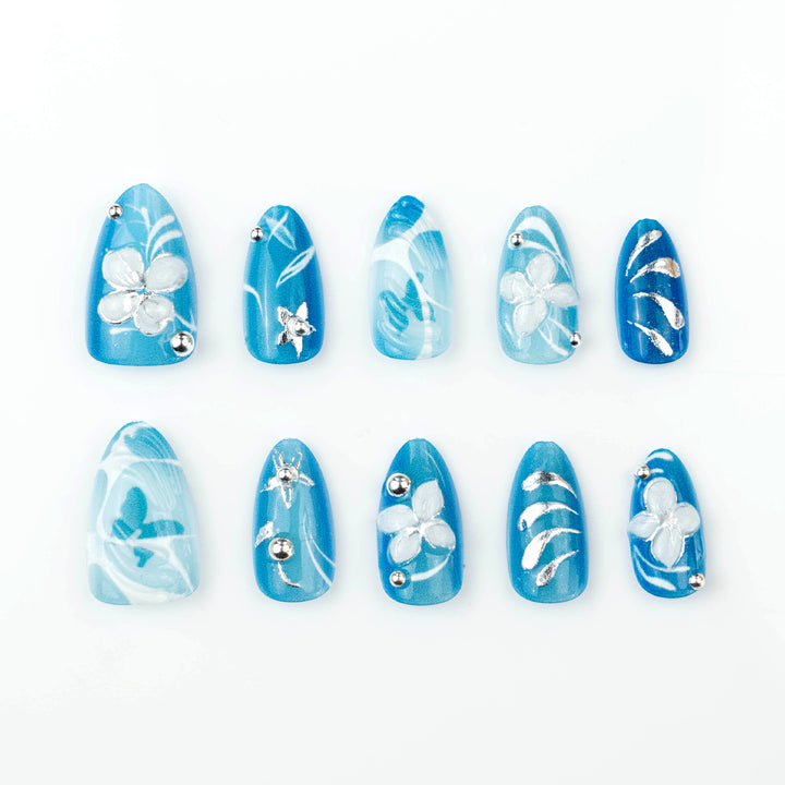 Floral Design Press-On Nail Art Kalsten