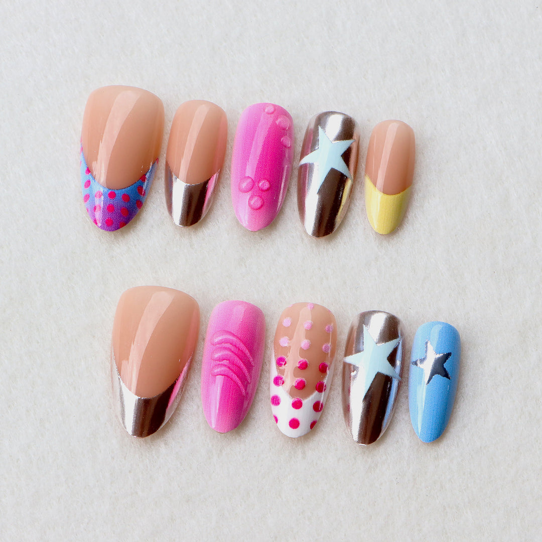 Playful Artistic Press-On Nail Set