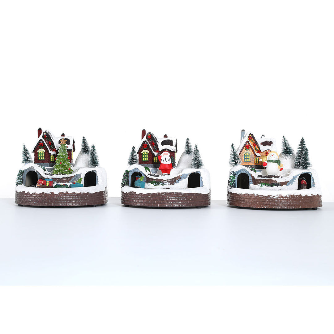 Illuminated Holiday Snow Globe Scene Kalsten