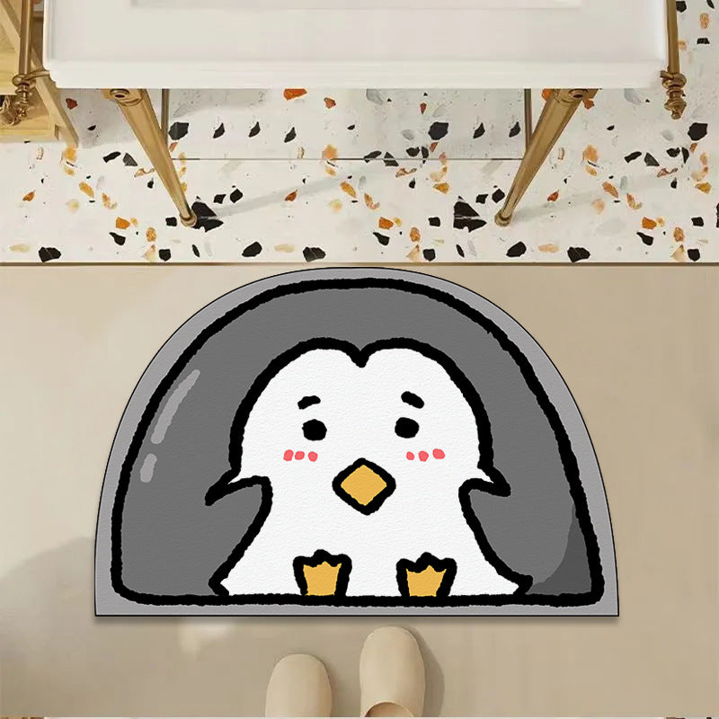 Cute Penguin-Themed Floor Mat