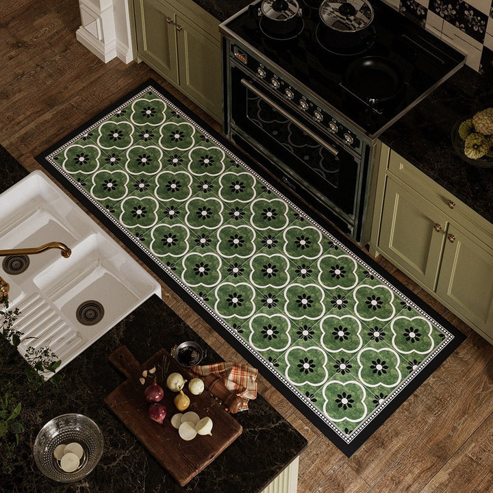 Floral Pattern Kitchen Runner Mat for Home