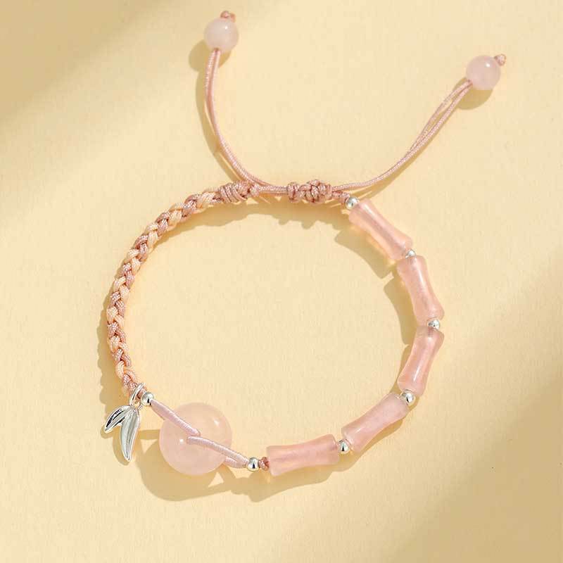 Adjustable Gemstone and Leaf Charm Bracelet Kalsten