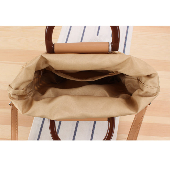 Woven tote bag with detachable faux leather strap Kalsten