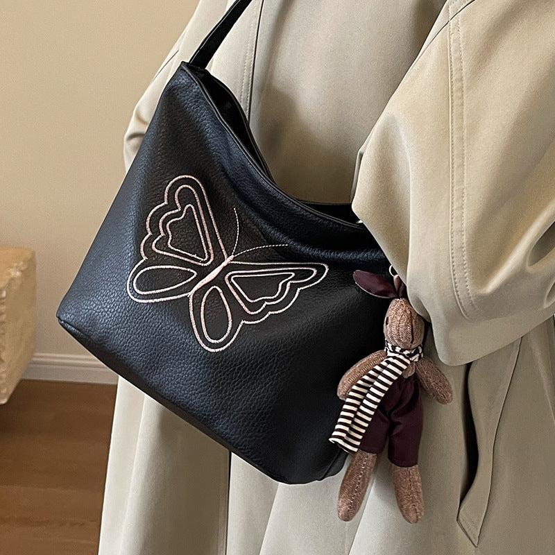 Butterfly Embroidered Tote Bag