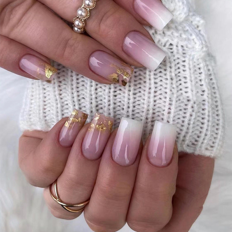 Artistic gel nails with glitter and ombre effect Kalsten