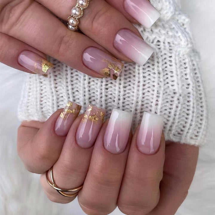 Artistic gel nails with glitter and ombre effect Kalsten