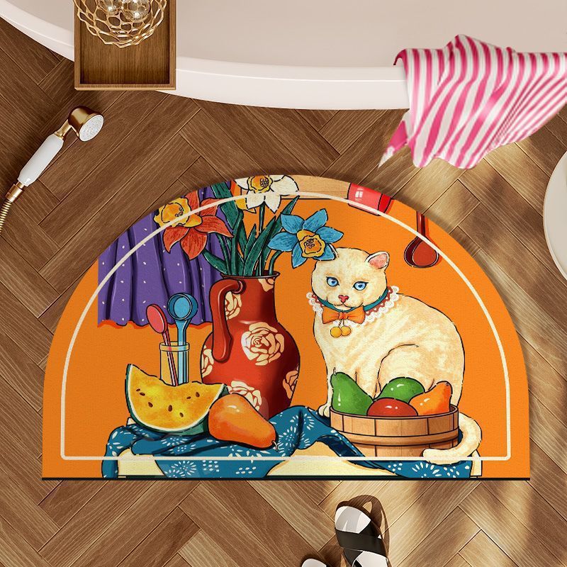 Decorative Cat-Themed Area Mat Kalsten