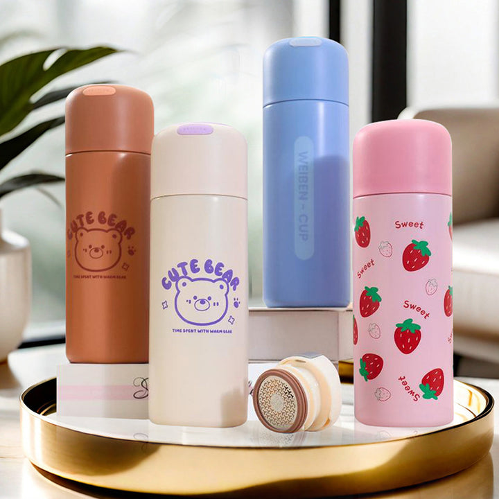 Women's Insulated Water Bottle with Fruity Design and Ergonomic Carry Handle Kalsten