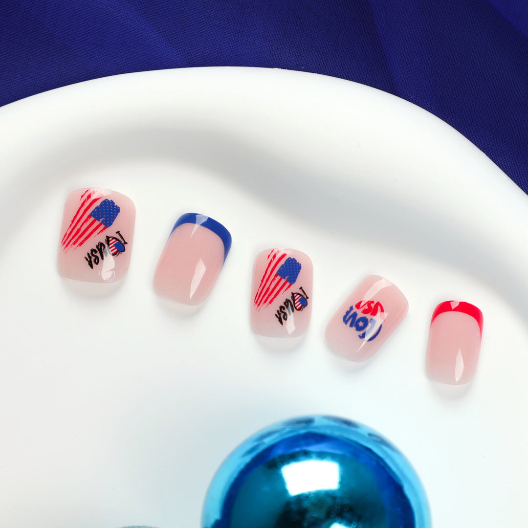 Artistic Nail Art with Patriotic Designs Kalsten